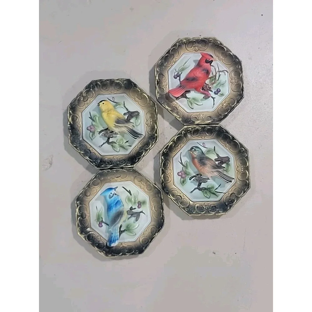 Vintage 3D JAPAN Set of Songbirds 6 1/2